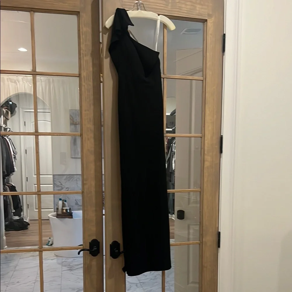 Azazie Black One Shoulder Dress - Picture 6 of 11